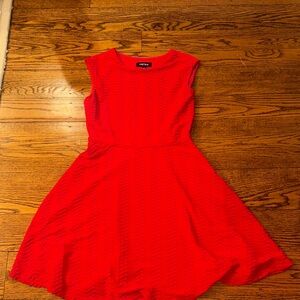 Chetta B Vibrant Red Textured Dress